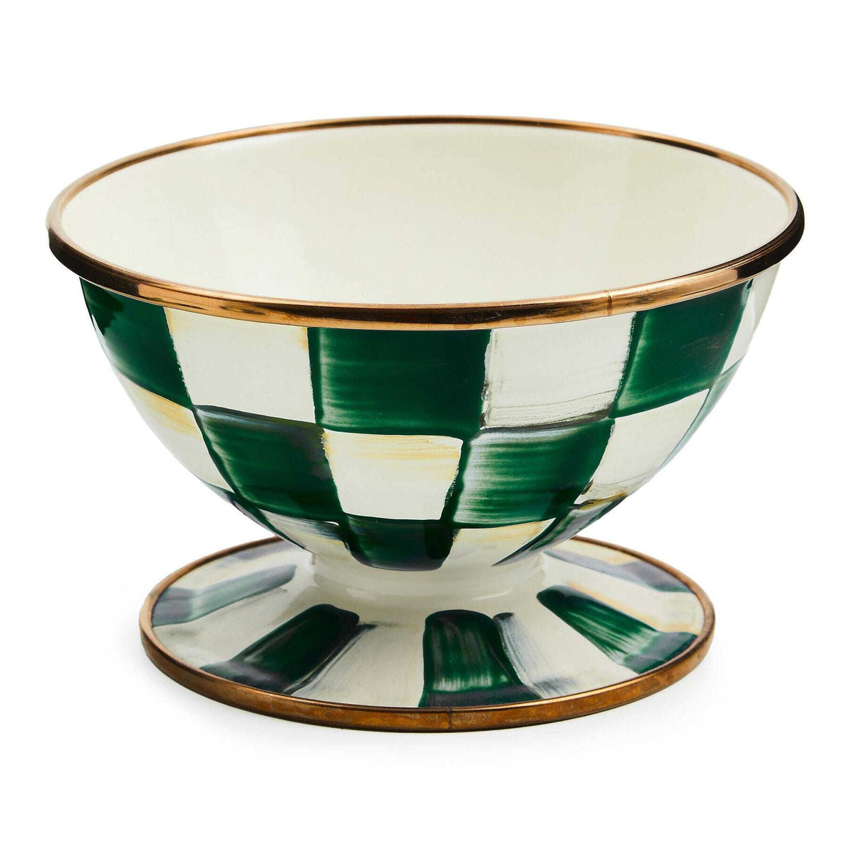 Emerald Check Ice Cream Dish by MacKenzie-Childs