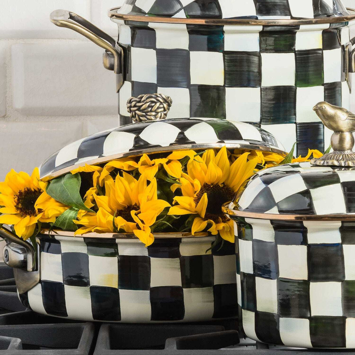 Courtly Check Enamel 3 Qt. Casserole by MacKenzie-Childs