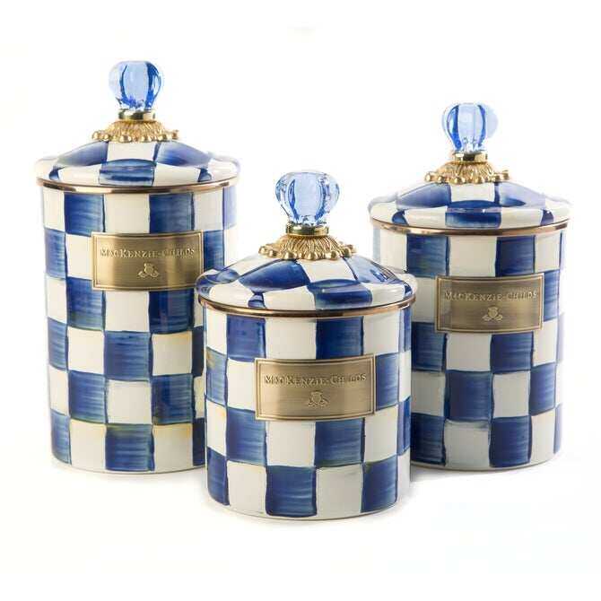 Royal Check Enamel Canisters by MacKenzie-Childs