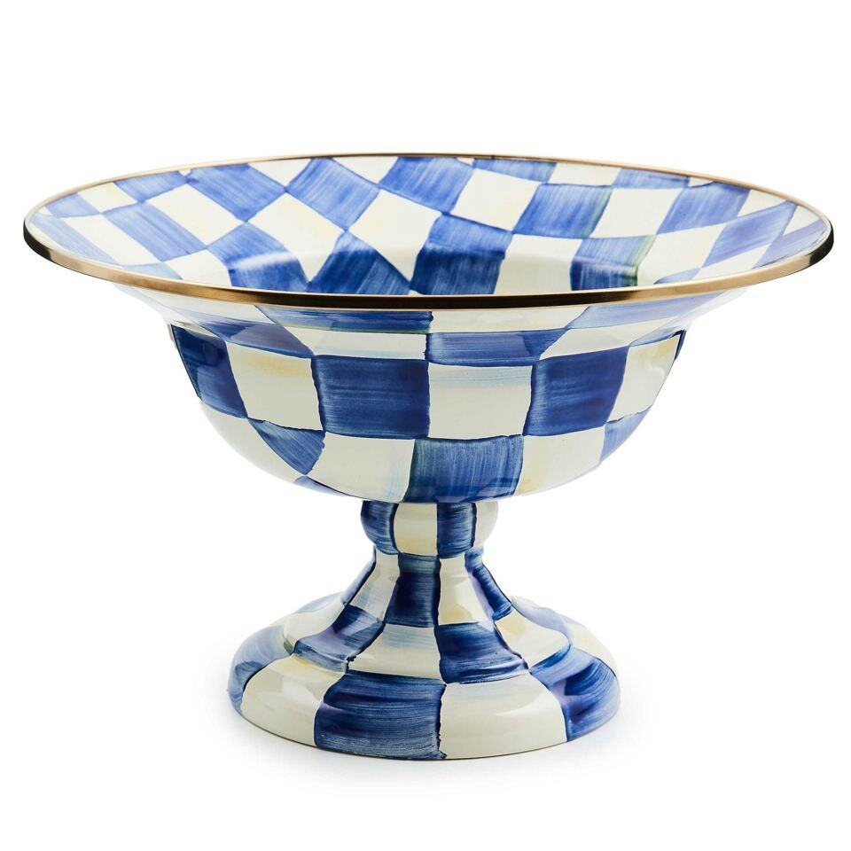 Beautiful Royal Check Large Compote by MacKenzie-Childs