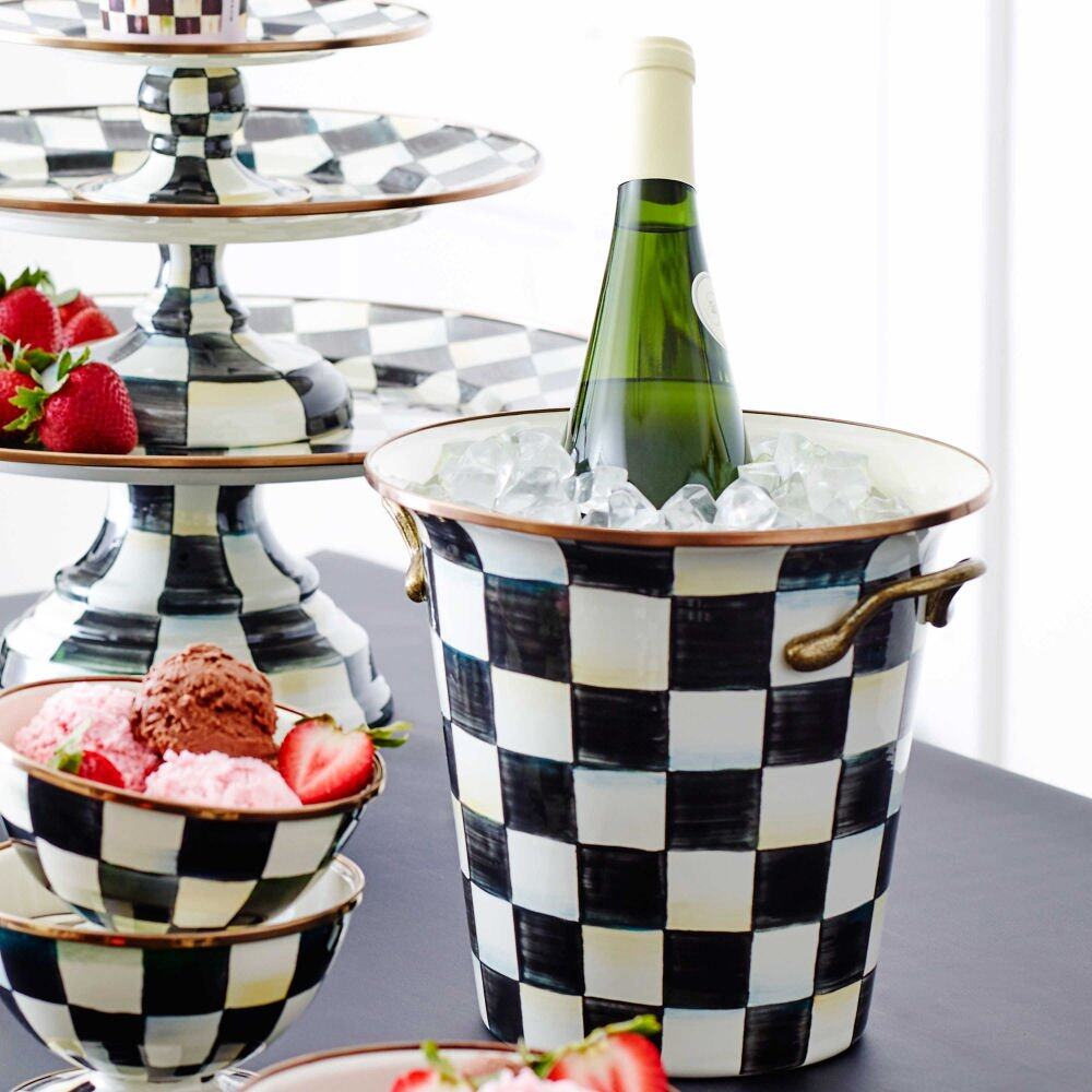 Courtly Check Design Enamel Wine Cooler by MacKenzie-Childs
