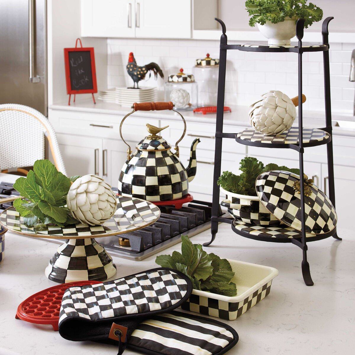 Courtly Check 8" Enamel Baking Pan by MacKenzie-Childs