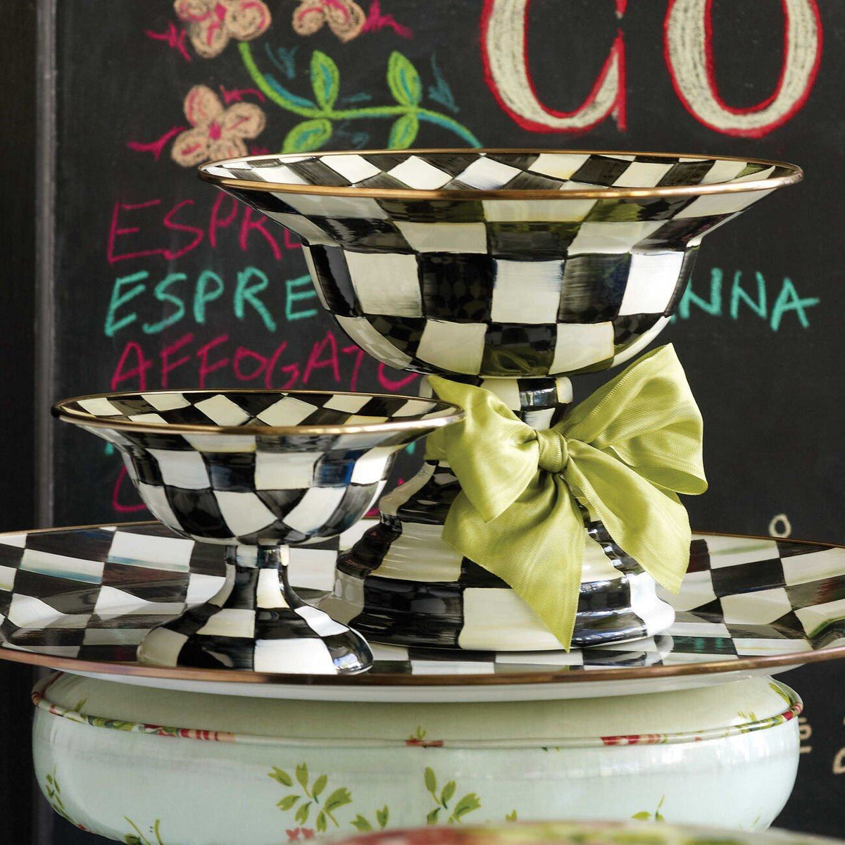 Courtly Check Enamel Compote - Small by MacKenzie-Childs
