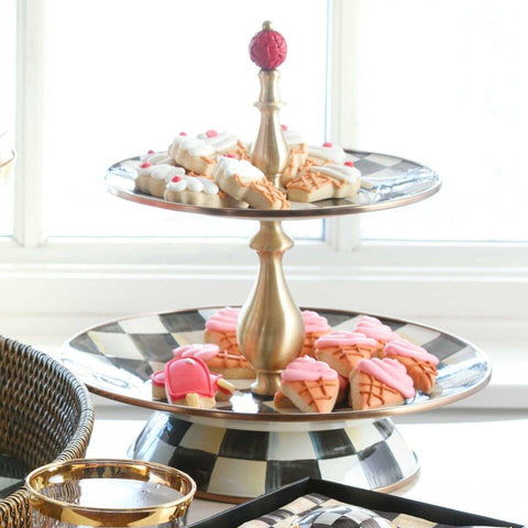 Courtly Check Enamel Two Tier Sweet Stand by MacKenzie-Childs