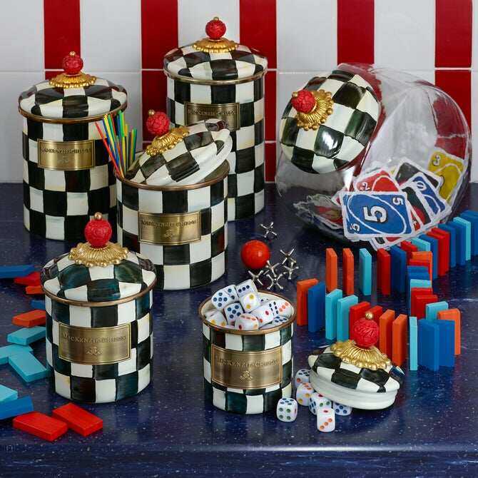 Courtly Check Enamel Canisters by MacKenzie-Childs