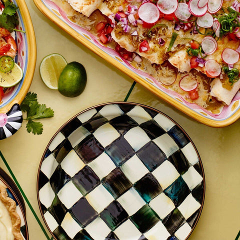 Courtly Check Enamel Pie Plate by MacKenzie-Childs