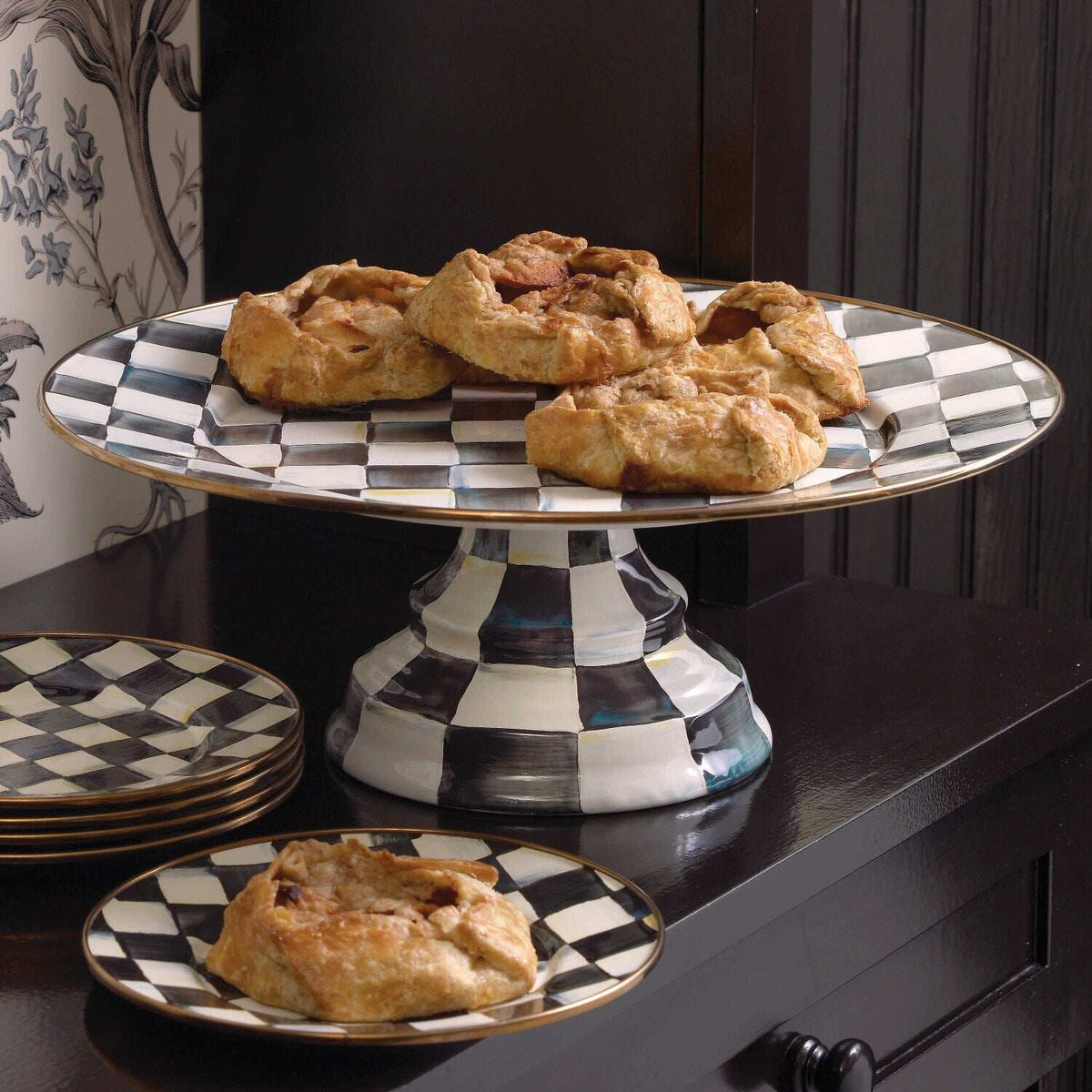 Courtly Check Pedestal Platter - Large by MacKenzie-Childs