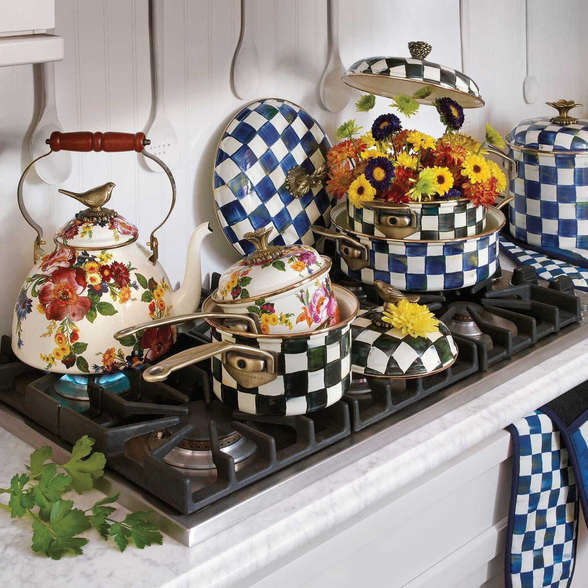 Courtly Check Enamel 3 Qt. Casserole by MacKenzie-Childs