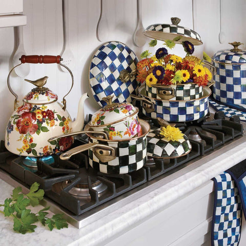 Courtly Check Enamel 3 Qt. Casserole by MacKenzie-Childs