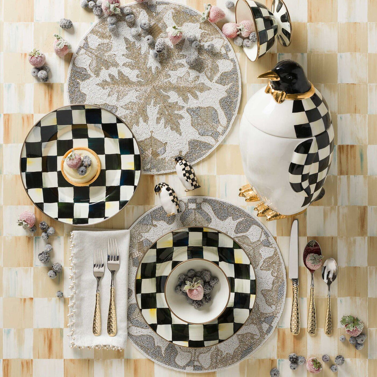 Courtly Check Enamel Ice Cream Dish by MacKenzie-Childs
