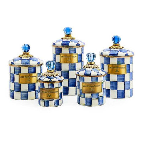 Royal Check Enamel Canisters by MacKenzie-Childs