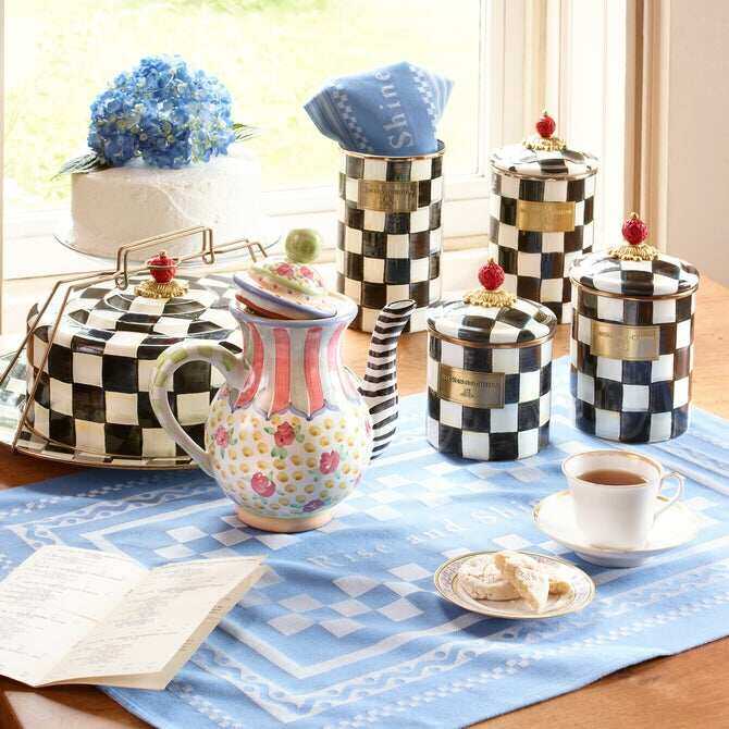 Courtly Check Enamel Canisters by MacKenzie-Childs