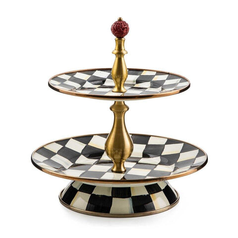 Courtly Check Enamel Two Tier Sweet Stand by MacKenzie-Childs