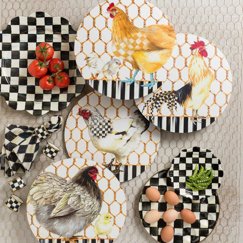 Courtly Check Enamel Napkin Rings - Set of 4 by MacKenzie-Childs