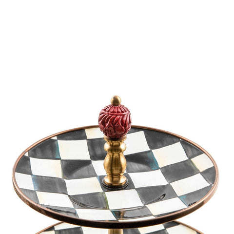 Courtly Check Enamel Three Tier Sweet Stand by MacKenzie-Childs