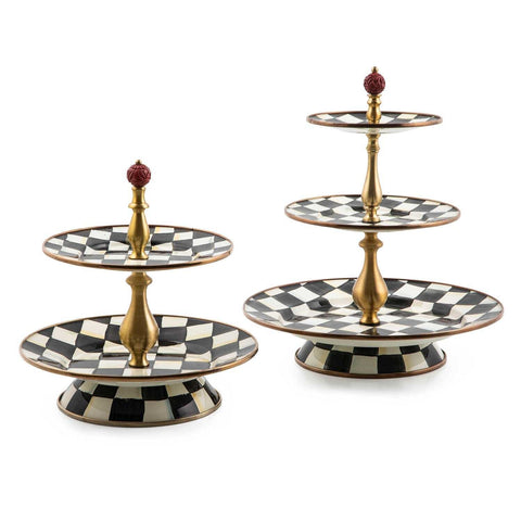Courtly Check Enamel Two Tier Sweet Stand by MacKenzie-Childs