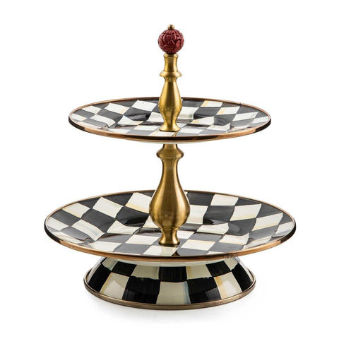 Courtly Check Enamel Two Tier Sweet Stand by MacKenzie-Childs