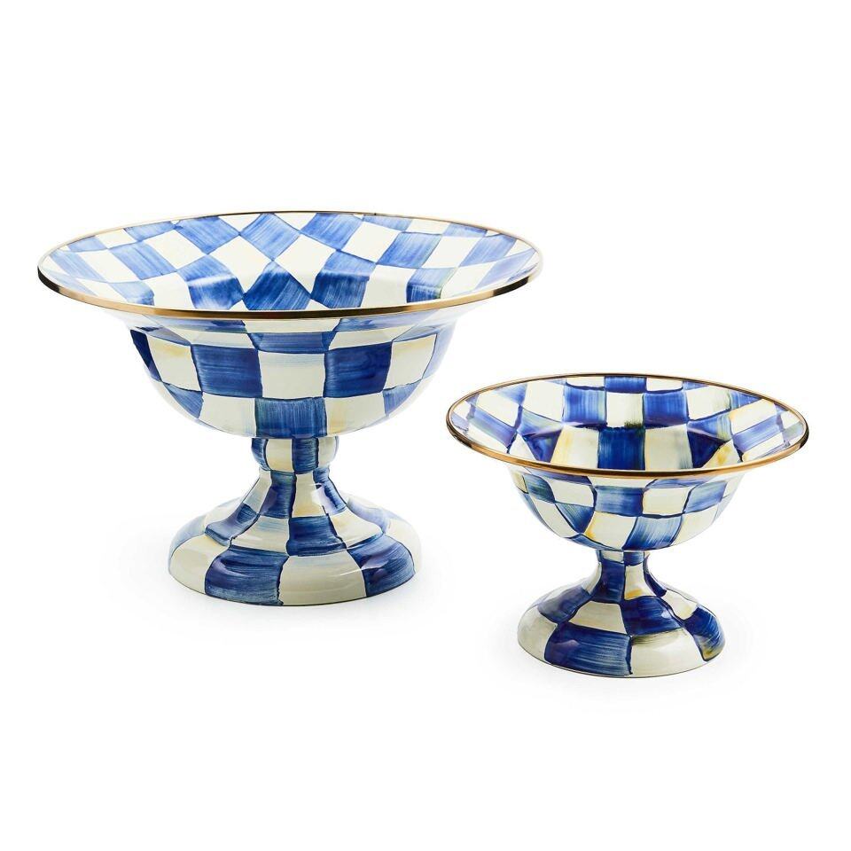 Beautiful Royal Check Large Compote by MacKenzie-Childs