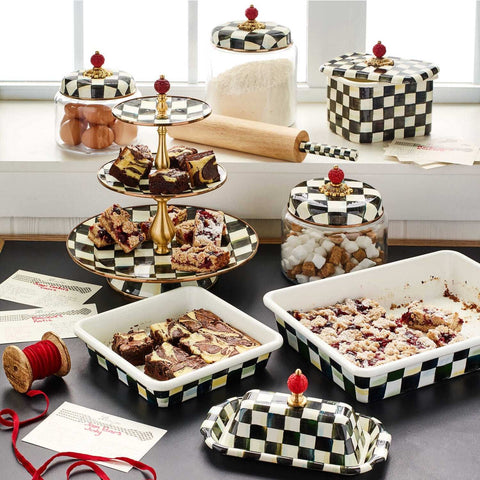 Courtly Check Enamel Three Tier Sweet Stand by MacKenzie-Childs