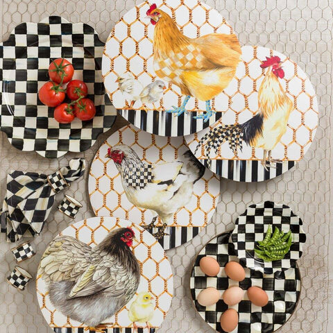 Courtly Check Enamel Napkin Rings - Set of 4 by MacKenzie-Childs