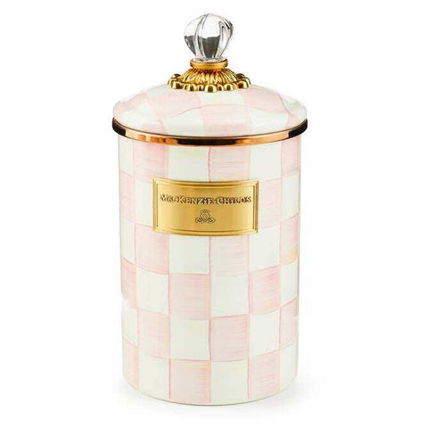 Rosy Check Enamel Canisters by MacKenzie-Childs