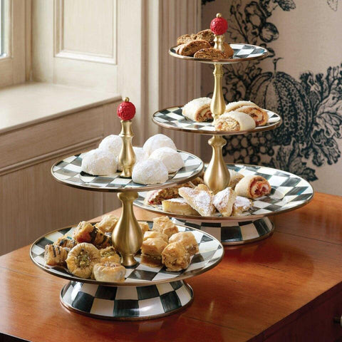 Courtly Check Enamel Two Tier Sweet Stand by MacKenzie-Childs