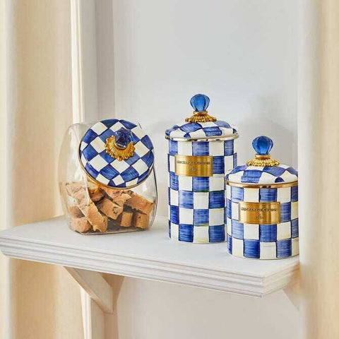 Royal Check Enamel Canisters by MacKenzie-Childs