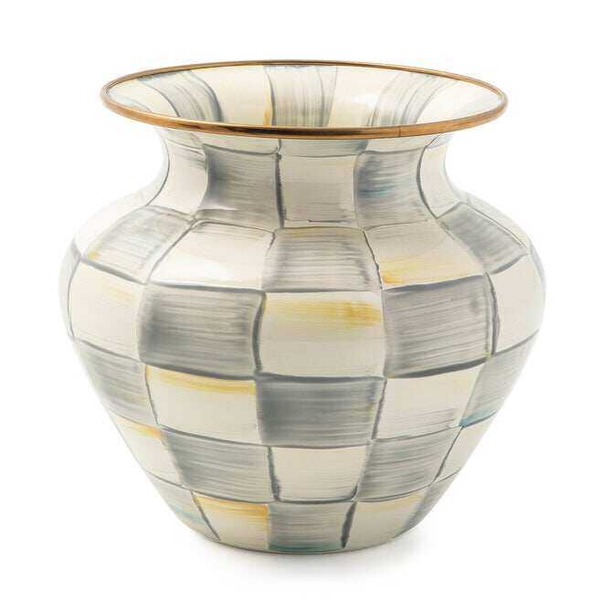 Check Enamel Large Vase by MacKenzie-Childs