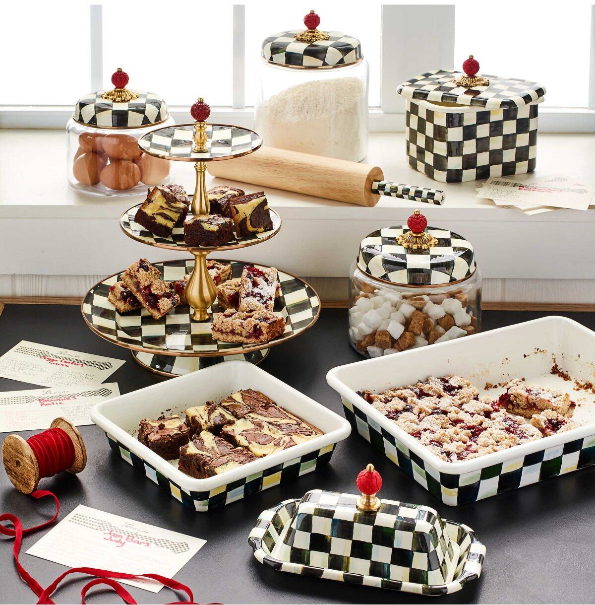 Courtly Check 8" Enamel Baking Pan by MacKenzie-Childs