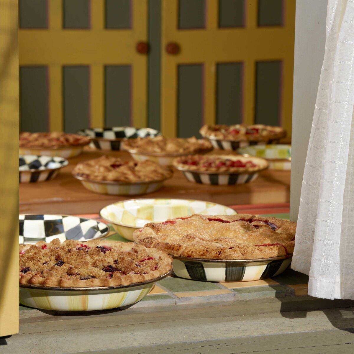 Courtly Check Enamel Pie Plate by MacKenzie-Childs