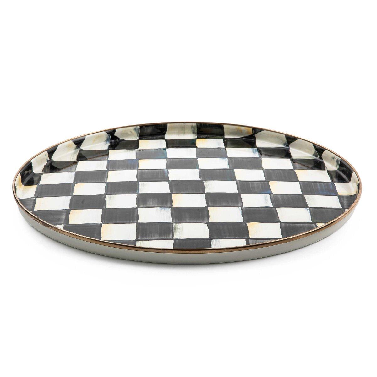 Courtly Check Enamel Round Tray by MacKenzie-Childs