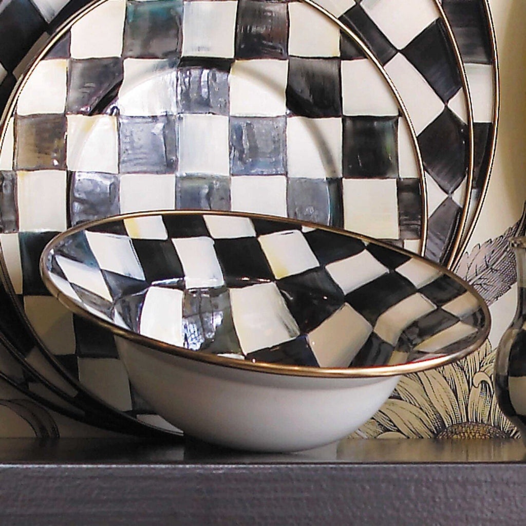 Courtly Check Enamel Breakfast Bowl by MacKenzie-Childs