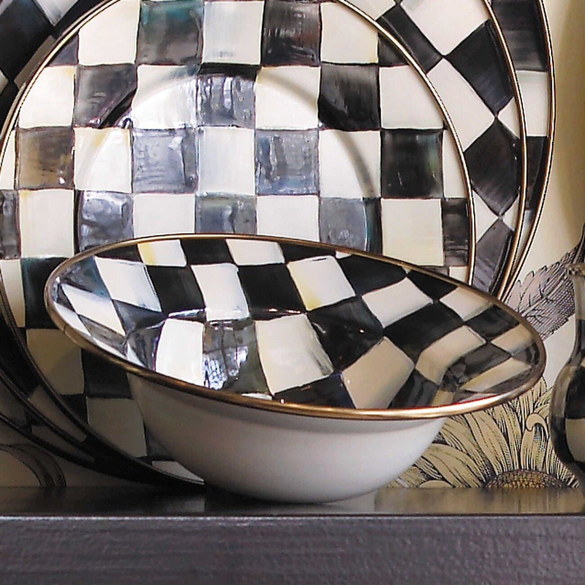 Courtly Check Enamel Breakfast Bowl by MacKenzie-Childs