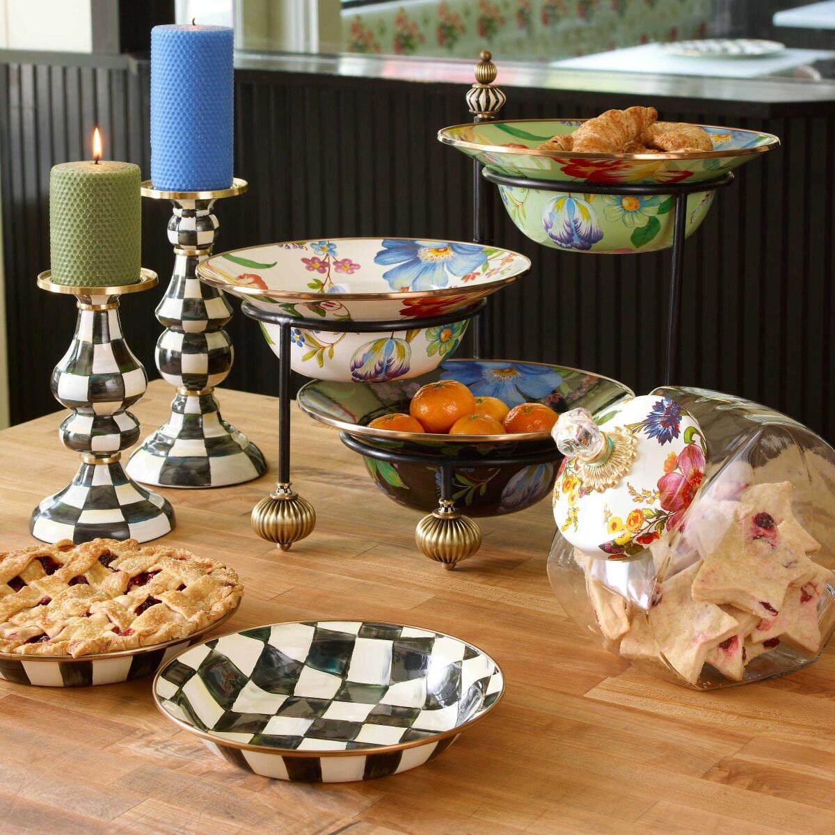 Courtly Check Enamel Pie Plate by MacKenzie-Childs