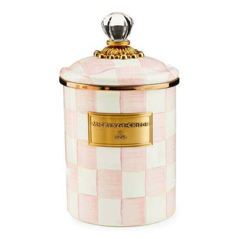 Rosy Check Enamel Canisters by MacKenzie-Childs