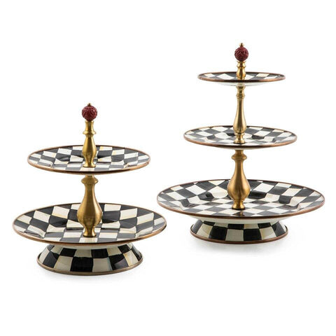 Courtly Check Enamel Two Tier Sweet Stand by MacKenzie-Childs