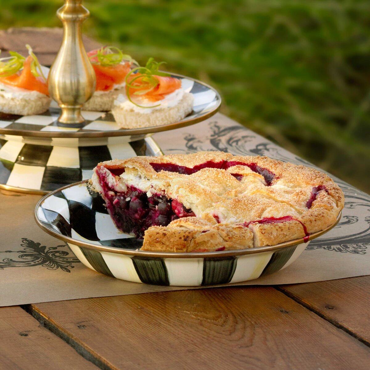Courtly Check Enamel Pie Plate by MacKenzie-Childs