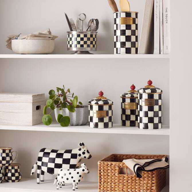 Courtly Check Enamel Canisters by MacKenzie-Childs