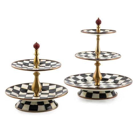 Courtly Check Enamel Two Tier Sweet Stand by MacKenzie-Childs