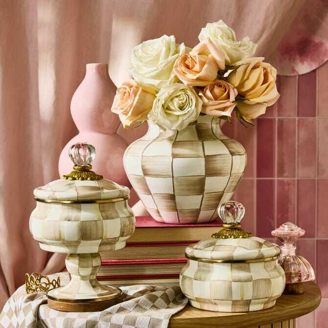 Check Enamel Large Vase by MacKenzie-Childs