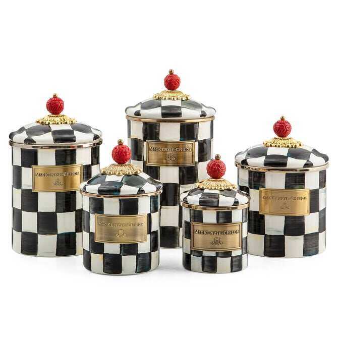 Courtly Check Enamel Canisters by MacKenzie-Childs