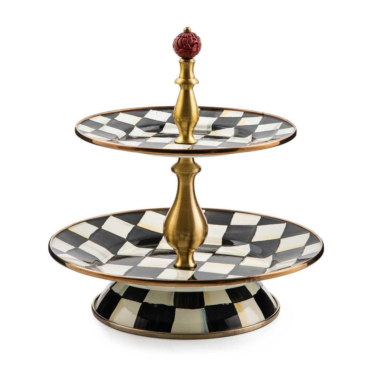 Courtly Check Enamel Two Tier Sweet Stand by MacKenzie-Childs