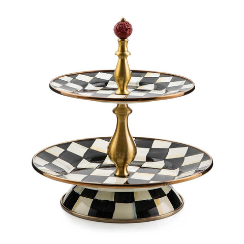 Courtly Check Enamel Two Tier Sweet Stand by MacKenzie-Childs
